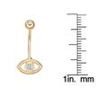 10K Yellow Gold Cubic Zirconia Evil Eye Belly Ring