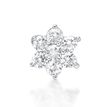14K White Gold Straight Bone 4.5 MM Cubic Zirconia Flower Nose Ring, 22 Gauge