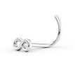 14K White Gold Infinity Curved Screw Nose Ring, 20 Gauge