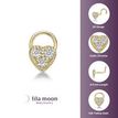 10K Yellow Gold 2 MM Cubic Zirconia Heart Stud Nose Ring, 20 Gauge