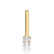 14K Yellow Gold L-Shaped White Diamond Nose Ring, 0.01 Carat, 18 Gauge