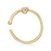 14K Yellow Gold Diamond Open Hoop Nose Ring, 0.01 Carat, 22 Gauge