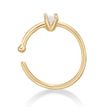 14K Yellow Gold 2 MM Cubic Zirconia Hoop Nose Ring, 22 Gauge