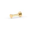 14K Yellow Gold Heart Internally Threaded Micro Labret, 16 Gauge