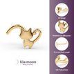 14K Yellow Gold Cat Curved Nose Stud, 20 Gauge