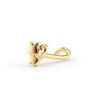 14K Yellow Gold Cat Curved Nose Stud, 20 Gauge