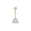10K Yellow Gold 8 MM Cubic Zirconia Belly Ring