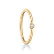 14K Yellow Gold Fixed Captive Bead 5/8 Inch Swarovski Crystal Nipple Hoop Ring