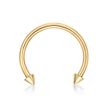 14K Yellow Gold Circular Horseshoe 5/8 Inch Nipple Ring with Spikes