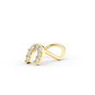 14K Yellow Gold Curved Cubic Zirconia Horseshoe Nose Ring, 20 Gauge