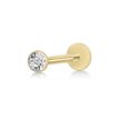 14K Yellow Gold Swarovski Crystal Labret Monroe Lip Ball Style Lip Ring