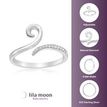 Sterling Silver Bypass Adjustable Toe Ring, 0.05 Carat