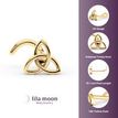 14K Yellow Gold Curved Celtic Knot Nose Stud, 20 Gauge