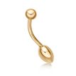10K Yellow Gold 12 MM Solid Heart Belly Ring