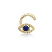 10K Yellow Gold Evil Eye Stud Nose Ring, 20 Gauge
