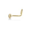 10K Yellow Gold Evil Eye Stud Nose Ring, 20 Gauge