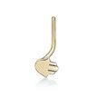 14K Yellow Gold Hamsa Curve Stud Nose Ring, 20 Gauge