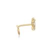 14K Yellow Gold 0.10 Carat Lab Grown Diamond Butterfly Nose Ring, 20 Gauge