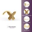 14K Yellow Gold Butterfly Curved Nose Stud, 20 Gauge