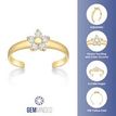 10K Yellow Gold Cubic Zirconia Flower Adjustable Toe Ring