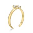 10K Yellow Gold Cubic Zirconia Flower Adjustable Toe Ring