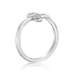 Sterling Silver Mermaid Tail Adjustable Toe Ring, 0.044 Carat