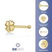 10K Yellow Gold 3 MM Clover Stud Nose Ring, 20 Gauge