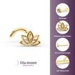14K Yellow Gold Lotus Curved Nose Stud, 20 Gauge