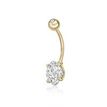 10K Yellow Gold 8 MM Circle Cubic Zirconia Belly Ring