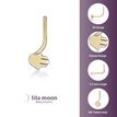 14K Yellow Gold Hamsa Curve Stud Nose Ring, 20 Gauge