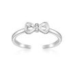 Sterling Silver Bow Adjustable Toe Ring, 0.015 Carat