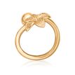 10K Yellow Gold 9 MM Lotus Flower Twist Belly Ring
