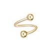 10K Yellow Gold Spiral Cubic Zirconia Belly Ring