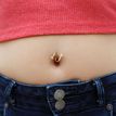 10K Yellow Gold Spiral Cubic Zirconia Belly Ring