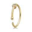 14K Yellow Gold Diamond Open Hoop Nose Ring, 0.01 Carat, 22 Gauge