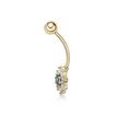 10K Yellow Gold Blue and White Star Cubic Zirconia Belly Ring