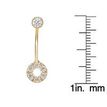 10K Yellow Gold Circle Cubic Zirconia Belly Ring