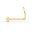 14K Yellow Gold Curved Baguette Cubic Zirconia Nose Ring, 20 Gauge