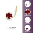 14K Yellow Gold 3 MM Red Swarovski Curve Stud Nose Ring, 20 Gauge