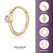 14K Yellow Gold 2 MM Cubic Zirconia 10 MM Hoop Earring with Multi-Purpose Clicker