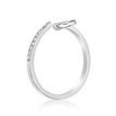 Sterling Silver Bypass Adjustable Toe Ring, 0.05 Carat