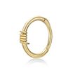 14K Yellow Gold 10 MM Twist Design Hoop Earring with Multi-Purpose Clicker