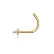14K Yellow Gold 3.5 MM Cross Curved Nose Ring, 20 Gauge