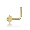 14K Yellow Gold Hamsa L-Shape Stud Nose Ring, 20 Gauge
