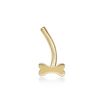 14K Yellow Gold 4 MM Dog Bone Curved Nose Ring, 20 Gauge