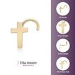 10K Yellow Gold Cross Stud Nose Ring, 20 Gauge