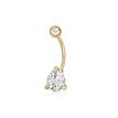 10K Yellow Gold 8 MM Cubic Zirconia Belly Ring