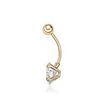 10K Yellow Gold 8 MM Circle Cubic Zirconia Belly Ring