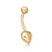 10K Yellow Gold 12 MM Solid Heart Belly Ring
