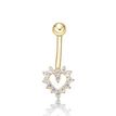 14K Yellow Gold Heart Belly Ring